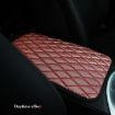 Red PU Leather Glitter Car Armrest Console Cover Mat 32x19cm - 4