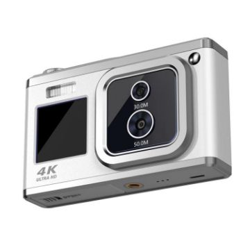 4K HD Dual Lens Camera 50MP Dual Screen Selfie Camera (White) - 1