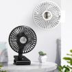 Rechargeable Pink Clip-On Oscillating Car Fan with Light - 6