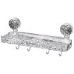 Bathroom Suction Cup Shelf Wall Mounted Organizing Rack (Silver) - 1