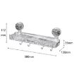 Bathroom Suction Cup Shelf Wall Mounted Organizing Rack (Silver) - 2