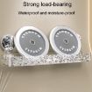 Bathroom Suction Cup Shelf Wall Mounted Organizing Rack (Silver) - 5