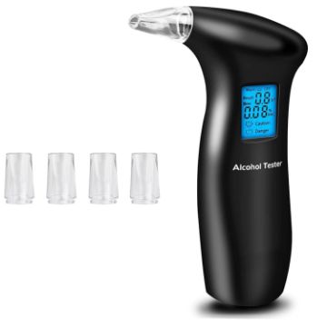 LCD Detector Breath Alcohol Tester with 4 Mouthpieces Box - 1