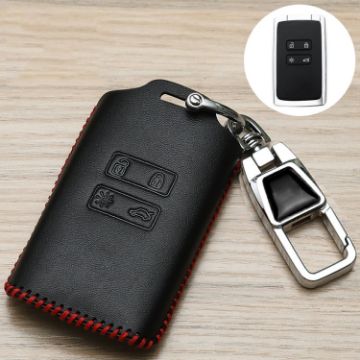 Renault Car Key Cover Keychain with Anti-Lost Number Plate (B) - 1