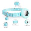AirTag Pet Collar Holder, Bell & Safety Buckle, Blue Forest Design - 4