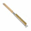 21" Wooden Handle Pizza Oven Brush with Stone Scraper, Steel Bristles - 1