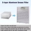 2pcs 10.2x12.5 Inch Range Hood Grease Filter, 5-Layer Aluminum Mesh - 3