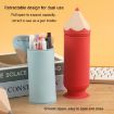 Large Capacity Silicone Pencil Case - Dirty Resistant (Brown) - 4