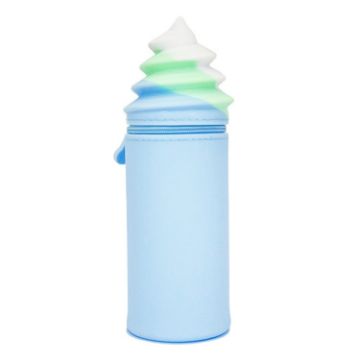 Large Capacity Blue Silicone Pencil Case Pen Container Stationery - 1