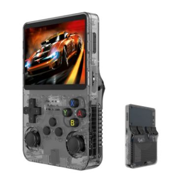 R36S Retro 3.5" Game Console Linux 64G Dual TF Gray Transparent - 1