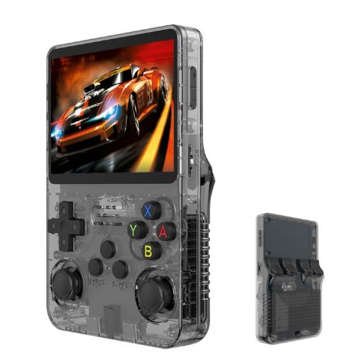 R36S Retro 3.5" Game Console Linux 64G Dual TF Gray Transparent - 1