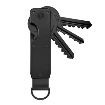 Black Metal Compact Key Organizer Key Chain, Holds 2-6 Keys - 1