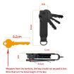 Black Metal Compact Key Organizer Key Chain, Holds 2-6 Keys - 3