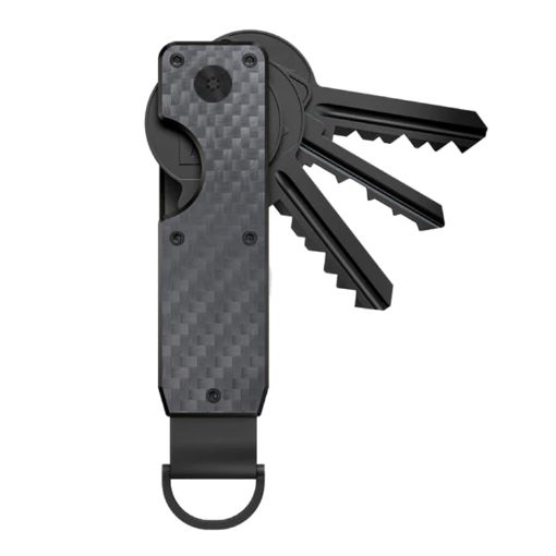 Compact Carbon Fiber Metal Key Organizer for 2-6 Keys - 1