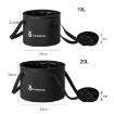 Folding Portable 10L Beige Camping Water Storage Bucket - 3