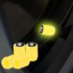 Luminous Car Motorcycle Tire Valve Caps 4pcs - Yellow White Skull - 1