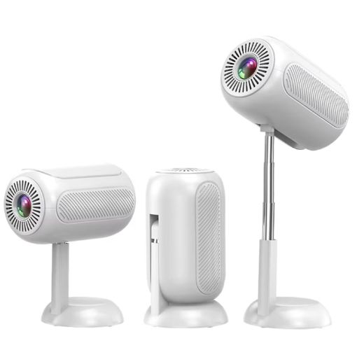 TS-6 4K Mini Projector Android 11 WiFi6 with UK Plug (White) - 1