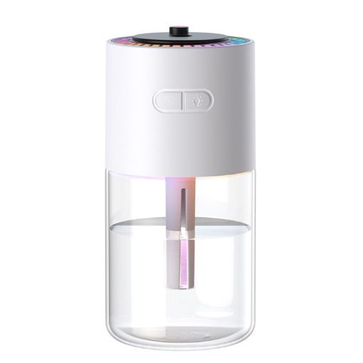 Star Projection Light Humidifier USB 280ml Car Diffuser, White - 1
