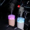 USB Flower Air Humidifier with Colorful Light, 230ml (Pink) - 2