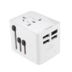 Universal Travel Adapter: 3 USB & 1 USB-C Charging Block (White) - 1