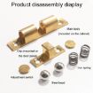 Small Gold 2pcs Cabinet Magnetic Spring Buckle Ball Door Sucker - 6
