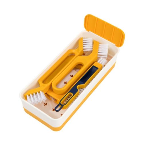 4-in-1 Yellow Multifunctional Gap Brush Set for Household Cleaning - 1