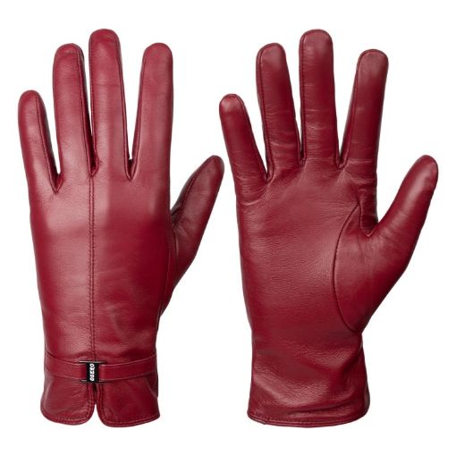 Women's Windproof Wool Fleece Lined Touchscreen Gloves, Red, Size L - 1