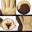 Deerskin Leather Thermal Gloves for Cold Weather, Size: L - 4