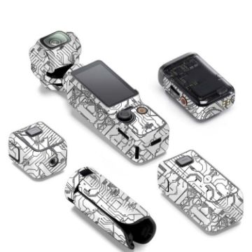 DJI Pocket 3 Camera Stickers Anti-scratch Protective Film (Circuit White) - 1