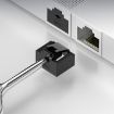White RJ45 Network Port Safety Plug: 2 Plugs, 1 Key, Dustproof Cover - 6