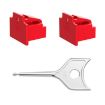 Red RJ45 Network Port Safety Plug Dustproof Lock, 2 Plugs + 1 Key - 1