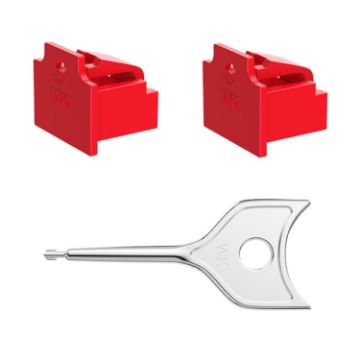 Red RJ45 Network Port Safety Plug Dustproof Lock, 2 Plugs + 1 Key - 1