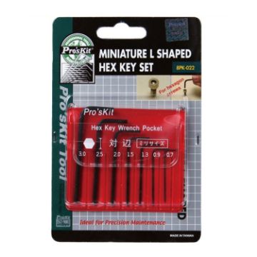 ProsKit 7pcs Mini Hex Key Set 0.7mm-3mm L Shaped Pocket Tool - 1