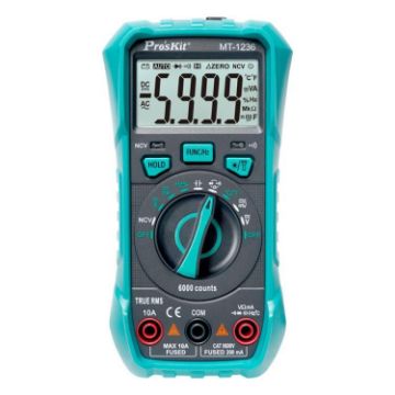 ProsKit MT-1236-C True-RMS Multimeter for ACA, ACV, DCA, DCV, Frequency - 1