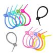 100pcs Silicone Ties Multi-Use Bag Clips & Cable Winders (Black) - 2