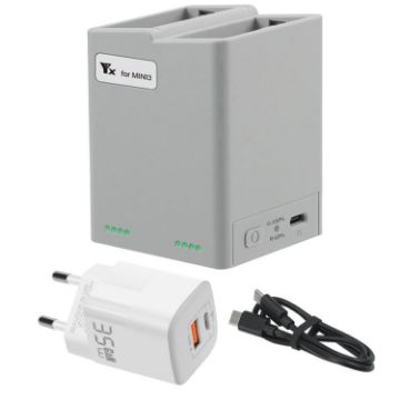 DJI Mini 4/3 Pro YX Dual-Way Charger Battery Manager 35W EU Plug - 1