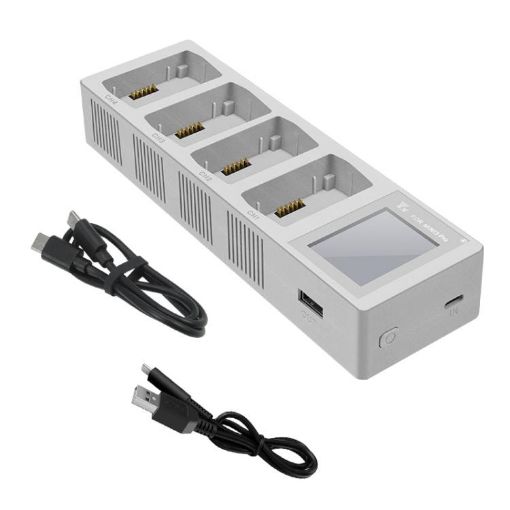 YX Four-Way Color Screen Charger for DJI Mini 4/3 Pro Batteries - 1