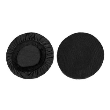 Universal Round Reusable Headset Cover, 2pcs, Sweat-proof, Black - 1