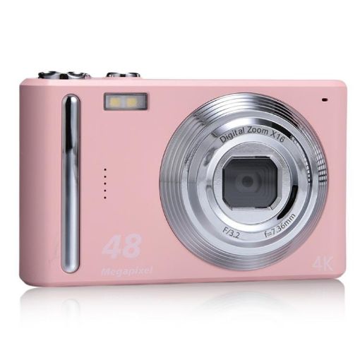 DC03H 4K HD Digital Camera, 2.4-Inch, 16X Zoom, Pink - 1