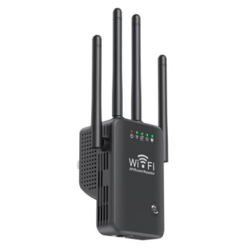Urant U9 300Mbps WiFi Repeater, 2.4G, WPS, EU Plug, Black - 1