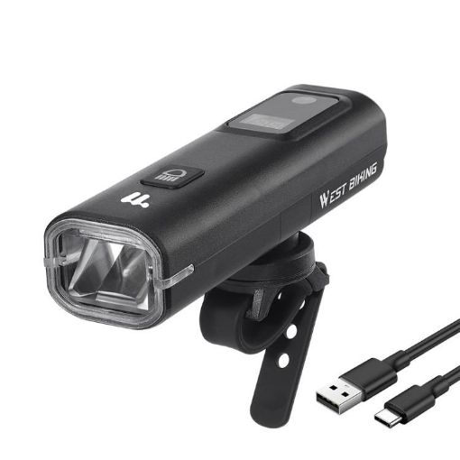 WEST BIKING Waterproof Rechargeable Headlight with Battery Display - 1