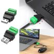 JUXIN USB2.0 Type-A to 4 Pin Screw Terminal Block Adapter, Female - 2