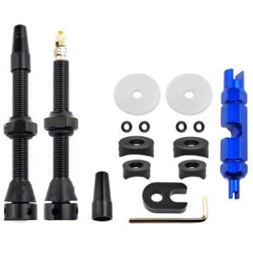 60mm Black A French Vacuum Valve for Mountain Road Bike Tubeless - 1