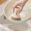 ecoco 2pcs Pot Washing Brush: Short & Long Handle, Simple White - 2