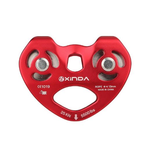 XINDA XD-Q9676 Double Axle Pulley, Outdoor Rope Transport (Red) - 1