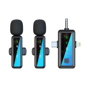 H65 3 In 1 Lavalier Wireless Microphone Dual Mic for Sports & Broadcast - 1