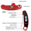 Foldable Black LCD Screen Food Thermometer with Digital Display - 4