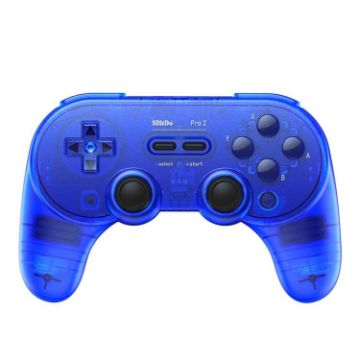 8BitDo Pro2 Retro Hall Bluetooth Gamepad with Back Buttons, Blue - 1