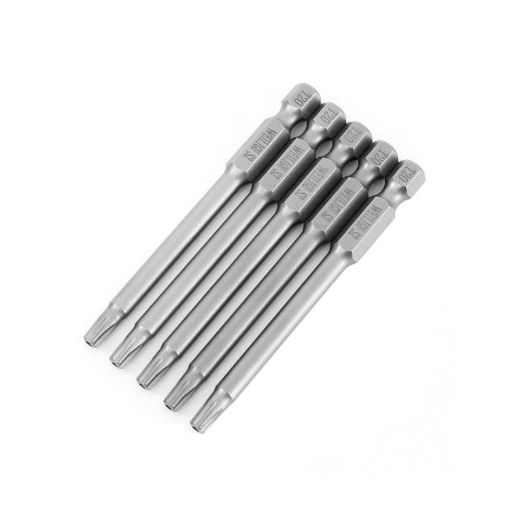 WEILIGU 5pcs 50mm T20 Magnetic S2 Drill Bit Plum Blossom Head - 1