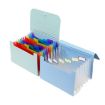 A6 Expanding File Organizer with 12 Pockets, Blue, Colorful Inner - 3